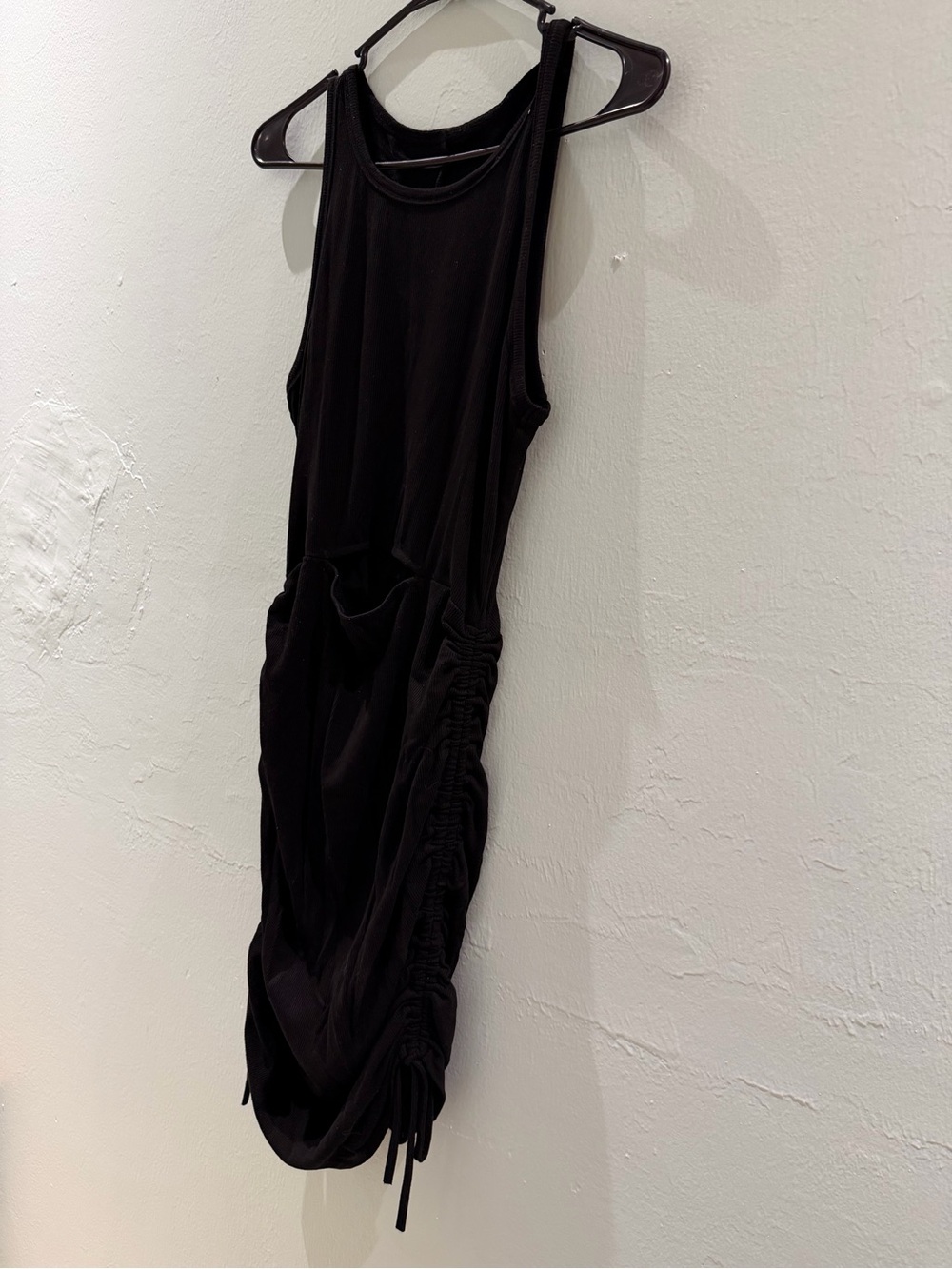 Black Ruched Side Tank Dress
